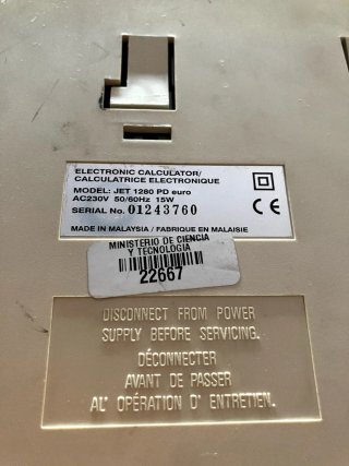 Calculadora con impresora JET 1280PD Euro