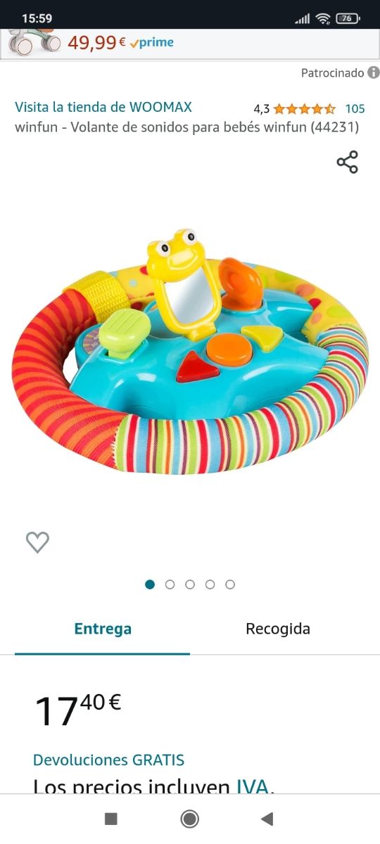 Volante de sonidos para bebés