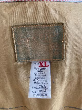 Cazadora vaquera XL con diseño tipo envejecido