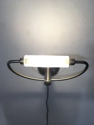 Lampada parete metallo/vetro pirex