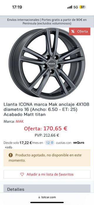 Llantas Mak + neunaticos invierno nuevos Toyo