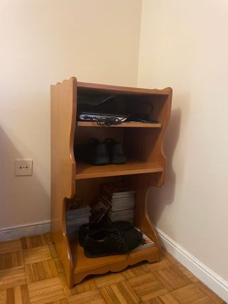 Mueble, estantería, esquinera,