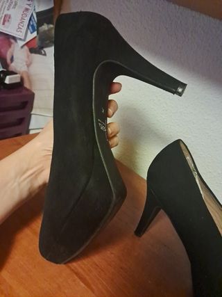 Zapatos Tacón Negro Marca Jhesu 41 Piel