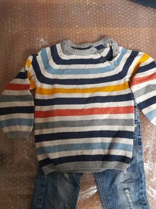 Maglioncino jeans e magliettina bimbo 18