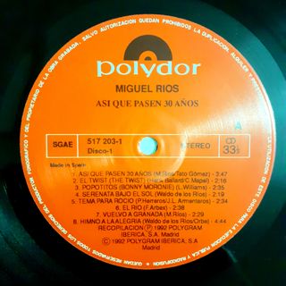 Vinilo MIGUEL RIOS Rock & Ríos / Así pasen 30 años