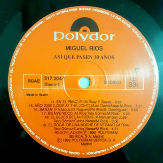 Vinilo MIGUEL RIOS Rock & Ríos / Así pasen 30 años