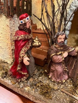 Nacimiento o portal de Belen antiguo, grande