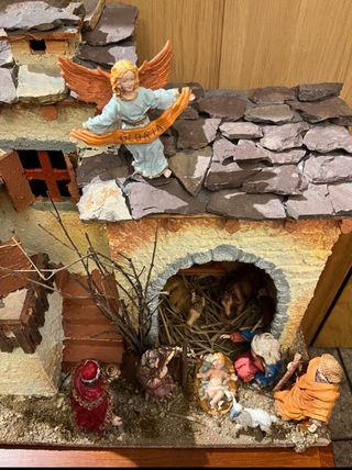 Nacimiento o portal de Belen antiguo, grande