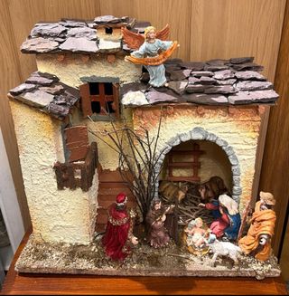 Nacimiento o portal de Belen antiguo, grande