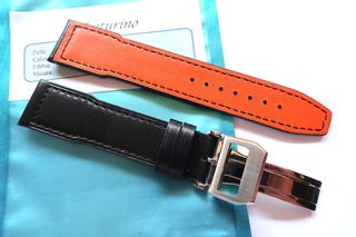 Correa 20mm piel Negra Naranja 20/18mm estilo IWC