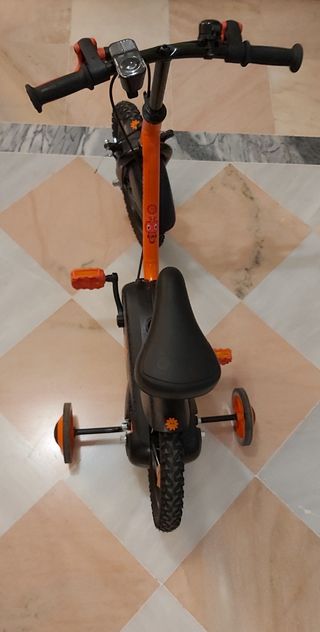 Bicicleta niño 14 pulgadas btwin naranja