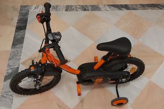 Bicicleta niño 14 pulgadas btwin naranja