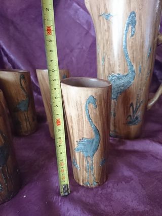 JARRON Y VASOS CERAMICA ANTIGUOS