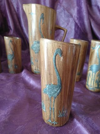 JARRON Y VASOS CERAMICA ANTIGUOS