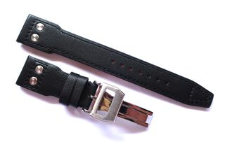 Correa 22mm Pilot Piel Negra Naranja 22/18mm IWC