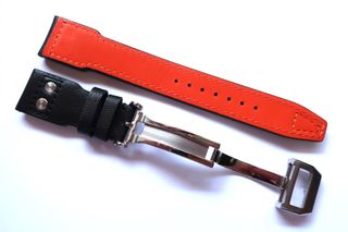 Correa 22mm Pilot Piel Negra Naranja 22/18mm IWC