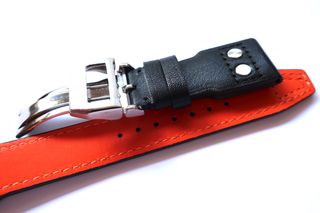 Correa 22mm Pilot Piel Negra Naranja 22/18mm IWC