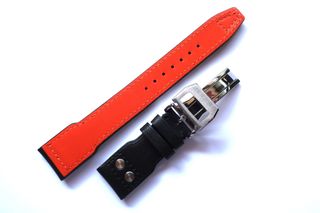 Correa 22mm Pilot Piel Negra Naranja 22/18mm IWC