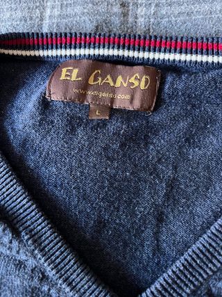 Jersey azul El Ganso con coderas en rojo