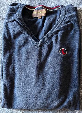 Jersey azul El Ganso con coderas en rojo