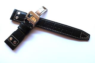 Correa 21mm Pilot piel Negra Beige 21/18mm tip IWC