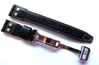 Correa 21mm Pilot piel Negra Beige 21/18mm tip IWC