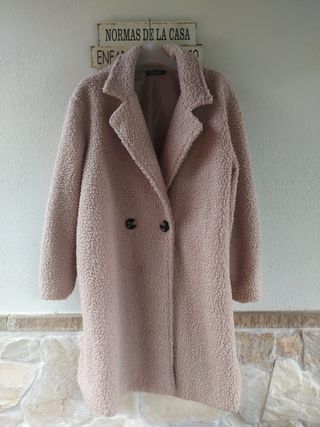 Abrigo largo , imitación de piel de borrego mujer