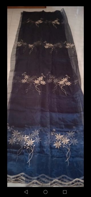 Tenda a metro di organza blu