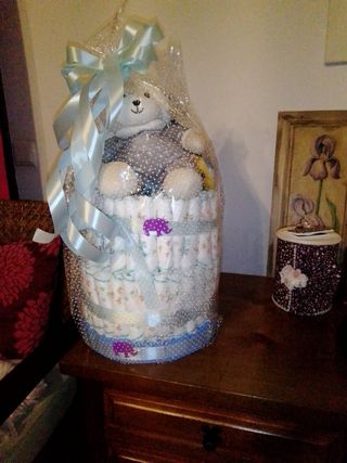 Tarta pañales bebé