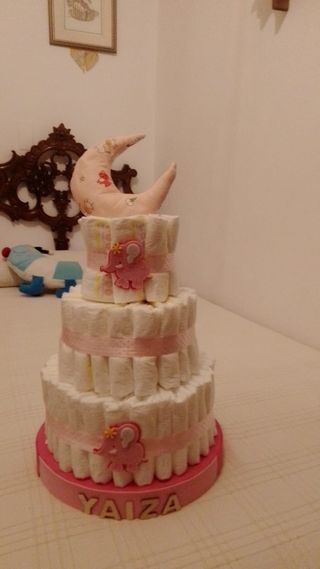 Tarta pañales bebé