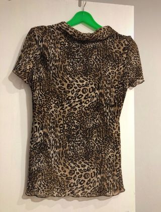 blusa plisada animal print XL
