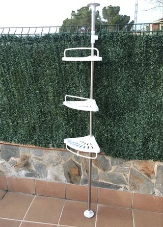 Estantería de baño telescópica esquina 3 niveles