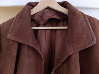 ABRIGO MARRÓN PIEL ANTE AUTÉNTICO