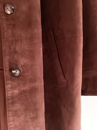 ABRIGO MARRÓN PIEL ANTE AUTÉNTICO