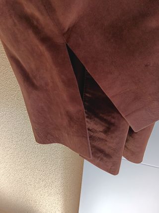 ABRIGO MARRÓN PIEL ANTE AUTÉNTICO