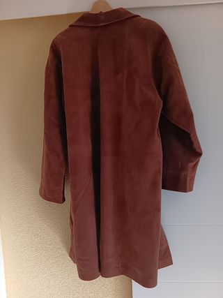 ABRIGO MARRÓN PIEL ANTE AUTÉNTICO