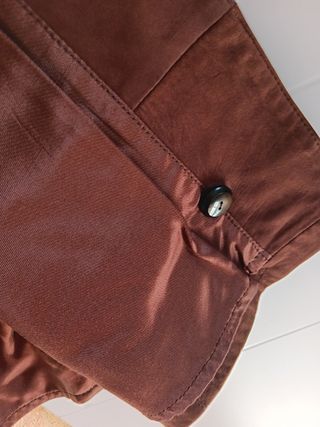 ABRIGO MARRÓN PIEL ANTE AUTÉNTICO