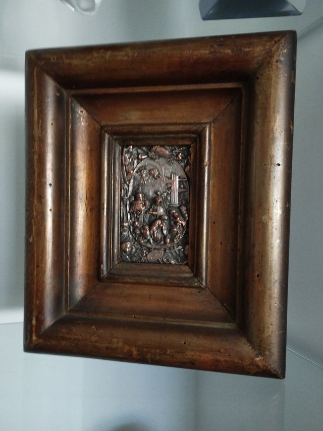 Adoración de reyes Magos. Placa.