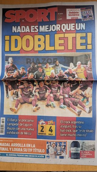 Periódicos FC Barcelona Campeón Liga '18
