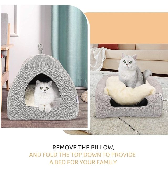 Cama Gato Cueva Suave - Casa Gato Mediano Lavable