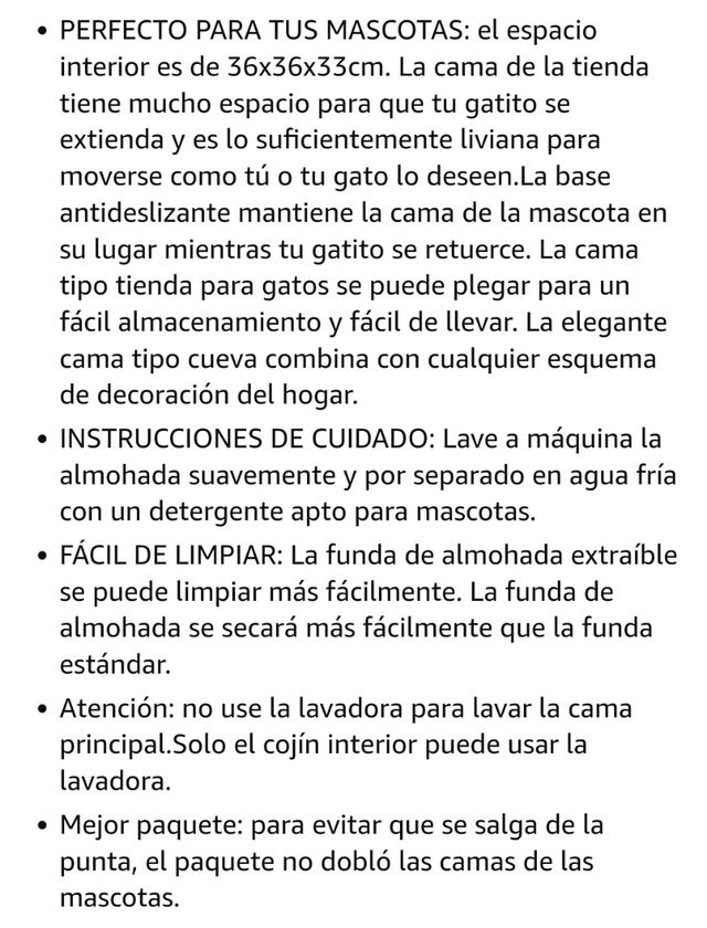 Cama Gato Cueva Suave - Casa Gato Mediano Lavable