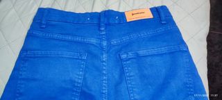 Pantalón campana cintura alta azul