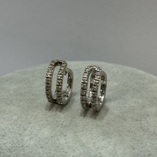 Pendientes aro de oro y brillantes