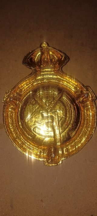 CENICERO BRONCE BAÑADO  ORO ESCUDO REAL MADRID 196