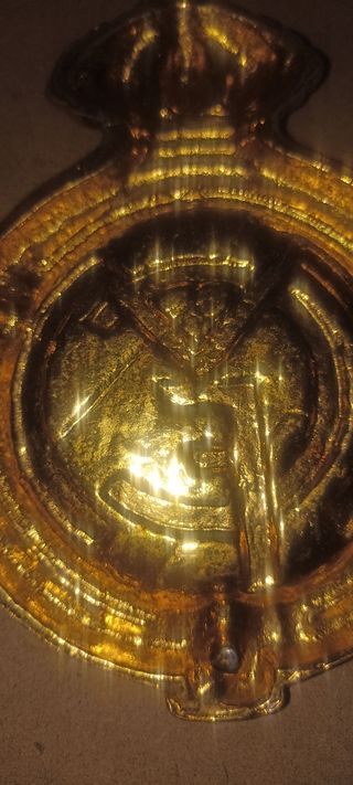 CENICERO BRONCE BAÑADO  ORO ESCUDO REAL MADRID 196