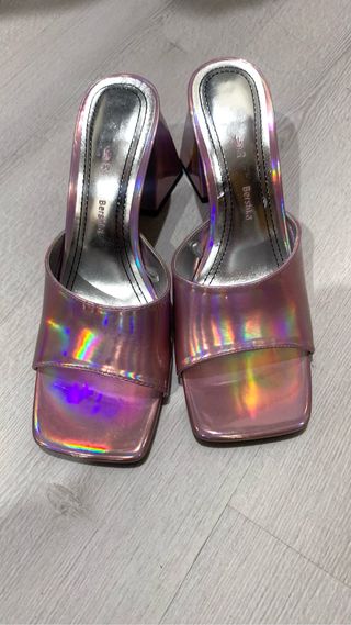 Mules rosa iridiscente