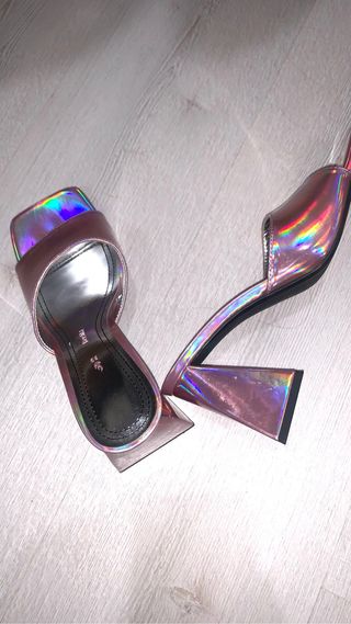 Mules rosa iridiscente