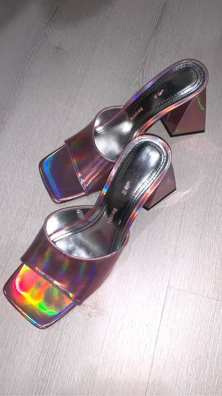 Mules rosa iridiscente