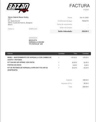 Horquilla öhlins rxf36 TTX 29 air. 150mm