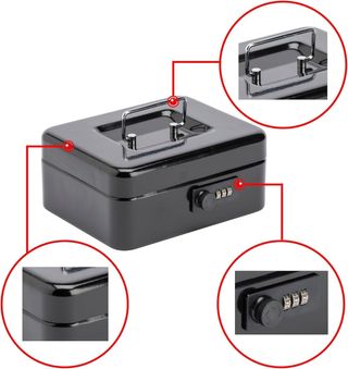 Caja de seguridad (15.2x11.5x8cm, Negro) Marca: CO